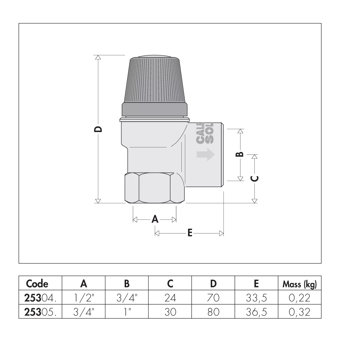 253043.webp Caleffi Valvola Sicurezza Imp. Solari 1/2*3 Bar - immagine 1