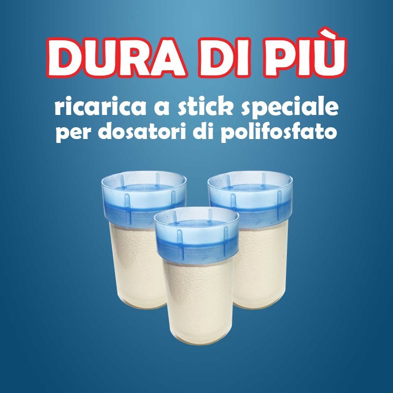 RICARICA-DURA-DI-PIU.jpg Creawater - Ricarica Polifosfato In Polvere "Lunga Durata " Stick 3Pz - immagine 1