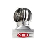 PERFETTO COMIGNOLO ''SPIRO'' EOLICO ROTANTE IN ACCIAIO ZINCATO 420X420MM CON BASE QUADRATA